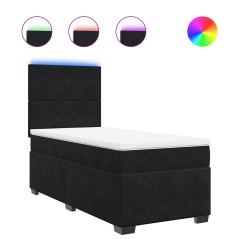 vidaXL Boxspringbett mit Matratze Schwarz 90x190 cm Samt