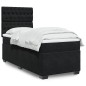 vidaXL Boxspringbett mit Matratze Schwarz 90x190 cm Samt vidaXL Boxspringbett mit Matratze Schwarz 90x190 cm Samt