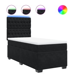 vidaXL Boxspringbett mit Matratze Schwarz 90x190 cm Samt