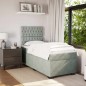 vidaXL Boxspringbett mit Matratze Hellgrau 80x200 cm Samt vidaXL Boxspringbett mit Matratze Hellgrau 80x200 cm Samt