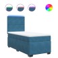 vidaXL Boxspringbett mit Matratze Blau 100x200 cm Samt vidaXL Boxspringbett mit Matratze Blau 100x200 cm Samt