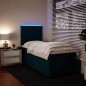 vidaXL Boxspringbett mit Matratze Blau 100x200 cm Samt vidaXL Boxspringbett mit Matratze Blau 100x200 cm Samt
