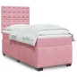 vidaXL Boxspringbett mit Matratze Rosa 100x200 cm Samt vidaXL Boxspringbett mit Matratze Rosa 100x200 cm Samt