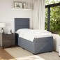 vidaXL Boxspringbett mit Matratze Dunkelgrau 90x200 cm Samt vidaXL Boxspringbett mit Matratze Dunkelgrau 90x200 cm Samt