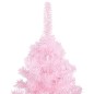 Künstlicher Weihnachtsbaum mit LEDs & Kugeln Rosa 120 cm PVC Künstlicher Weihnachtsbaum mit LEDs & Kugeln Rosa 120 cm PVC