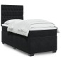 vidaXL Boxspringbett mit Matratze Schwarz 90x200 cm Samt vidaXL Boxspringbett mit Matratze Schwarz 90x200 cm Samt