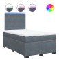 vidaXL Boxspringbett mit Matratze Dunkelgrau 120x190 cm Samt vidaXL Boxspringbett mit Matratze Dunkelgrau 120x190 cm Samt