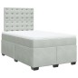vidaXL Boxspringbett mit Matratze Hellgrau 120x190 cm Samt vidaXL Boxspringbett mit Matratze Hellgrau 120x190 cm Samt