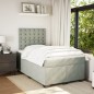 vidaXL Boxspringbett mit Matratze Hellgrau 120x190 cm Samt vidaXL Boxspringbett mit Matratze Hellgrau 120x190 cm Samt