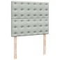 vidaXL Boxspringbett mit Matratze Hellgrau 120x190 cm Samt vidaXL Boxspringbett mit Matratze Hellgrau 120x190 cm Samt