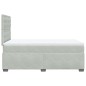 vidaXL Boxspringbett mit Matratze Hellgrau 120x190 cm Samt vidaXL Boxspringbett mit Matratze Hellgrau 120x190 cm Samt