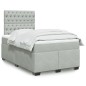 vidaXL Boxspringbett mit Matratze Hellgrau 120x190 cm Samt vidaXL Boxspringbett mit Matratze Hellgrau 120x190 cm Samt