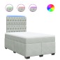 vidaXL Boxspringbett mit Matratze Hellgrau 120x190 cm Samt vidaXL Boxspringbett mit Matratze Hellgrau 120x190 cm Samt