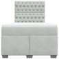 vidaXL Boxspringbett mit Matratze Hellgrau 120x190 cm Samt vidaXL Boxspringbett mit Matratze Hellgrau 120x190 cm Samt
