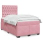vidaXL Boxspringbett mit Matratze Rosa 120x200 cm Samt vidaXL Boxspringbett mit Matratze Rosa 120x200 cm Samt