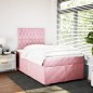 vidaXL Boxspringbett mit Matratze Rosa 120x200 cm Samt vidaXL Boxspringbett mit Matratze Rosa 120x200 cm Samt