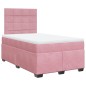 vidaXL Boxspringbett mit Matratze Rosa 120x200 cm Samt vidaXL Boxspringbett mit Matratze Rosa 120x200 cm Samt