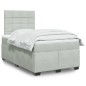 vidaXL Boxspringbett mit Matratze Hellgrau 120x190 cm Samt vidaXL Boxspringbett mit Matratze Hellgrau 120x190 cm Samt