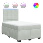 vidaXL Boxspringbett mit Matratze Hellgrau 120x190 cm Samt vidaXL Boxspringbett mit Matratze Hellgrau 120x190 cm Samt