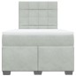 vidaXL Boxspringbett mit Matratze Hellgrau 120x190 cm Samt vidaXL Boxspringbett mit Matratze Hellgrau 120x190 cm Samt