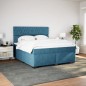 vidaXL Boxspringbett mit Matratze Blau 200x200 cm Samt vidaXL Boxspringbett mit Matratze Blau 200x200 cm Samt