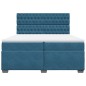 vidaXL Boxspringbett mit Matratze Blau 200x200 cm Samt vidaXL Boxspringbett mit Matratze Blau 200x200 cm Samt