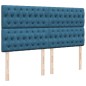 vidaXL Boxspringbett mit Matratze Blau 200x200 cm Samt vidaXL Boxspringbett mit Matratze Blau 200x200 cm Samt