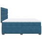 vidaXL Boxspringbett mit Matratze Blau 200x200 cm Samt vidaXL Boxspringbett mit Matratze Blau 200x200 cm Samt
