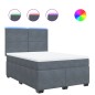 vidaXL Boxspringbett mit Matratze Dunkelgrau 140x190 cm Samt vidaXL Boxspringbett mit Matratze Dunkelgrau 140x190 cm Samt