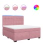vidaXL Boxspringbett mit Matratze Rosa 180x200 cm Samt vidaXL Boxspringbett mit Matratze Rosa 180x200 cm Samt