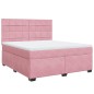 vidaXL Boxspringbett mit Matratze Rosa 180x200 cm Samt vidaXL Boxspringbett mit Matratze Rosa 180x200 cm Samt