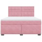 vidaXL Boxspringbett mit Matratze Rosa 180x200 cm Samt vidaXL Boxspringbett mit Matratze Rosa 180x200 cm Samt