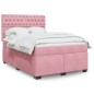 vidaXL Boxspringbett mit Matratze Rosa 140x190 cm Samt vidaXL Boxspringbett mit Matratze Rosa 140x190 cm Samt