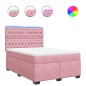 vidaXL Boxspringbett mit Matratze Rosa 140x190 cm Samt vidaXL Boxspringbett mit Matratze Rosa 140x190 cm Samt