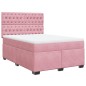 vidaXL Boxspringbett mit Matratze Rosa 140x190 cm Samt vidaXL Boxspringbett mit Matratze Rosa 140x190 cm Samt