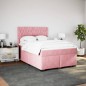 vidaXL Boxspringbett mit Matratze Rosa 140x190 cm Samt vidaXL Boxspringbett mit Matratze Rosa 140x190 cm Samt