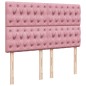 vidaXL Boxspringbett mit Matratze Rosa 140x190 cm Samt vidaXL Boxspringbett mit Matratze Rosa 140x190 cm Samt