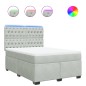 vidaXL Boxspringbett mit Matratze Hellgrau 160x200 cm Samt vidaXL Boxspringbett mit Matratze Hellgrau 160x200 cm Samt
