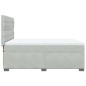 vidaXL Boxspringbett mit Matratze Hellgrau 160x200 cm Samt vidaXL Boxspringbett mit Matratze Hellgrau 160x200 cm Samt