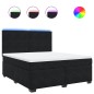 vidaXL Boxspringbett mit Matratze Schwarz 180x200 cm Samt vidaXL Boxspringbett mit Matratze Schwarz 180x200 cm Samt