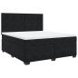 vidaXL Boxspringbett mit Matratze Schwarz 180x200 cm Samt vidaXL Boxspringbett mit Matratze Schwarz 180x200 cm Samt