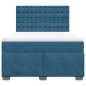 vidaXL Boxspringbett mit Matratze Blau 140x190 cm Samt vidaXL Boxspringbett mit Matratze Blau 140x190 cm Samt