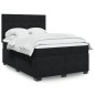 vidaXL Boxspringbett mit Matratze Schwarz 140x190 cm Samt vidaXL Boxspringbett mit Matratze Schwarz 140x190 cm Samt