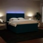 vidaXL Boxspringbett mit Matratze Blau 180x200 cm Samt vidaXL Boxspringbett mit Matratze Blau 180x200 cm Samt