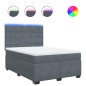 vidaXL Boxspringbett mit Matratze Dunkelgrau 160x200 cm Samt vidaXL Boxspringbett mit Matratze Dunkelgrau 160x200 cm Samt