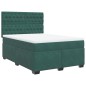 vidaXL Boxspringbett mit Matratze Dunkelgrün 140x190 cm Samt vidaXL Boxspringbett mit Matratze Dunkelgrün 140x190 cm Samt
