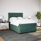 vidaXL Boxspringbett mit Matratze Dunkelgrün 140x190 cm Samt vidaXL Boxspringbett mit Matratze Dunkelgrün 140x190 cm Samt