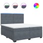 vidaXL Boxspringbett mit Matratze Dunkelgrau 200x200 cm Samt vidaXL Boxspringbett mit Matratze Dunkelgrau 200x200 cm Samt