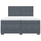 vidaXL Boxspringbett mit Matratze Dunkelgrau 200x200 cm Samt vidaXL Boxspringbett mit Matratze Dunkelgrau 200x200 cm Samt