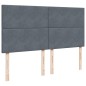vidaXL Boxspringbett mit Matratze Dunkelgrau 200x200 cm Samt vidaXL Boxspringbett mit Matratze Dunkelgrau 200x200 cm Samt
